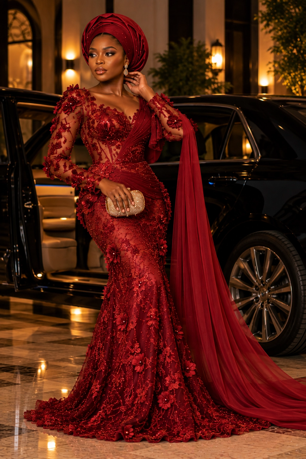 Woman wearing Àṣà & Àṣọ occasionwear fabric