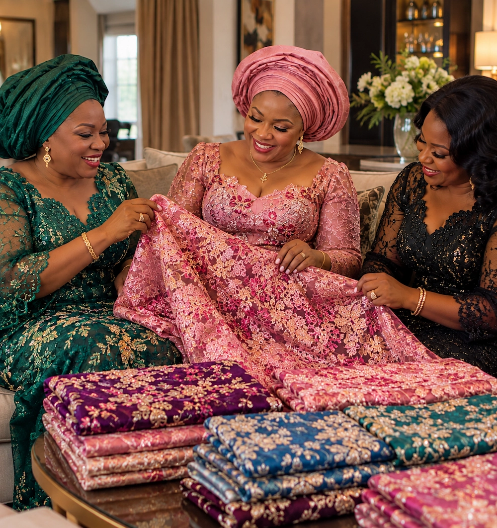 Aso-ebi fabric styled for a celebration